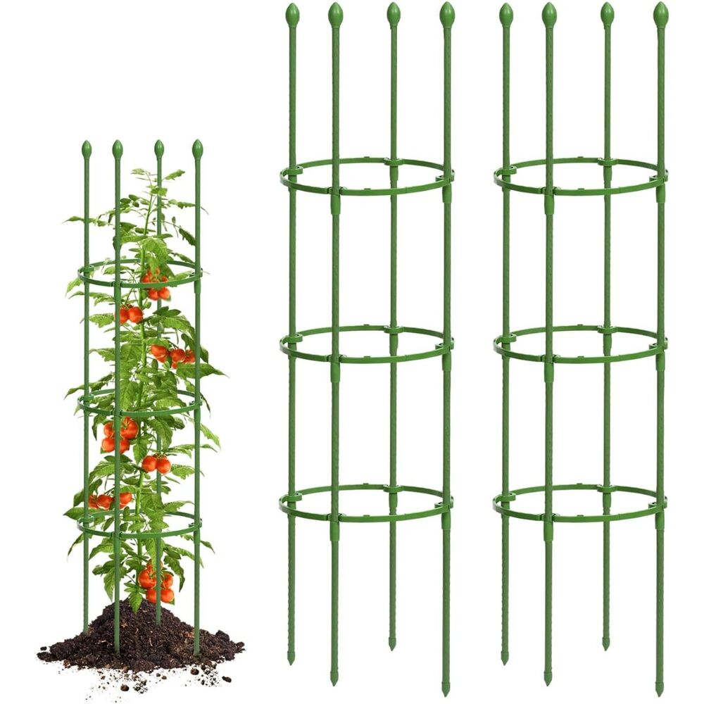 Garden Trellis 2 Pack 2 in 1 Tomato Cages Plant Support Stakes Climbing Plants
